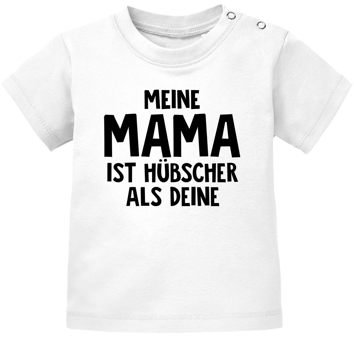 MoonWorks Print-Shirt Baby T-Shirt kurzarm Meine Mama ist hübscher als deine Jungen Mädchen von MoonWorks