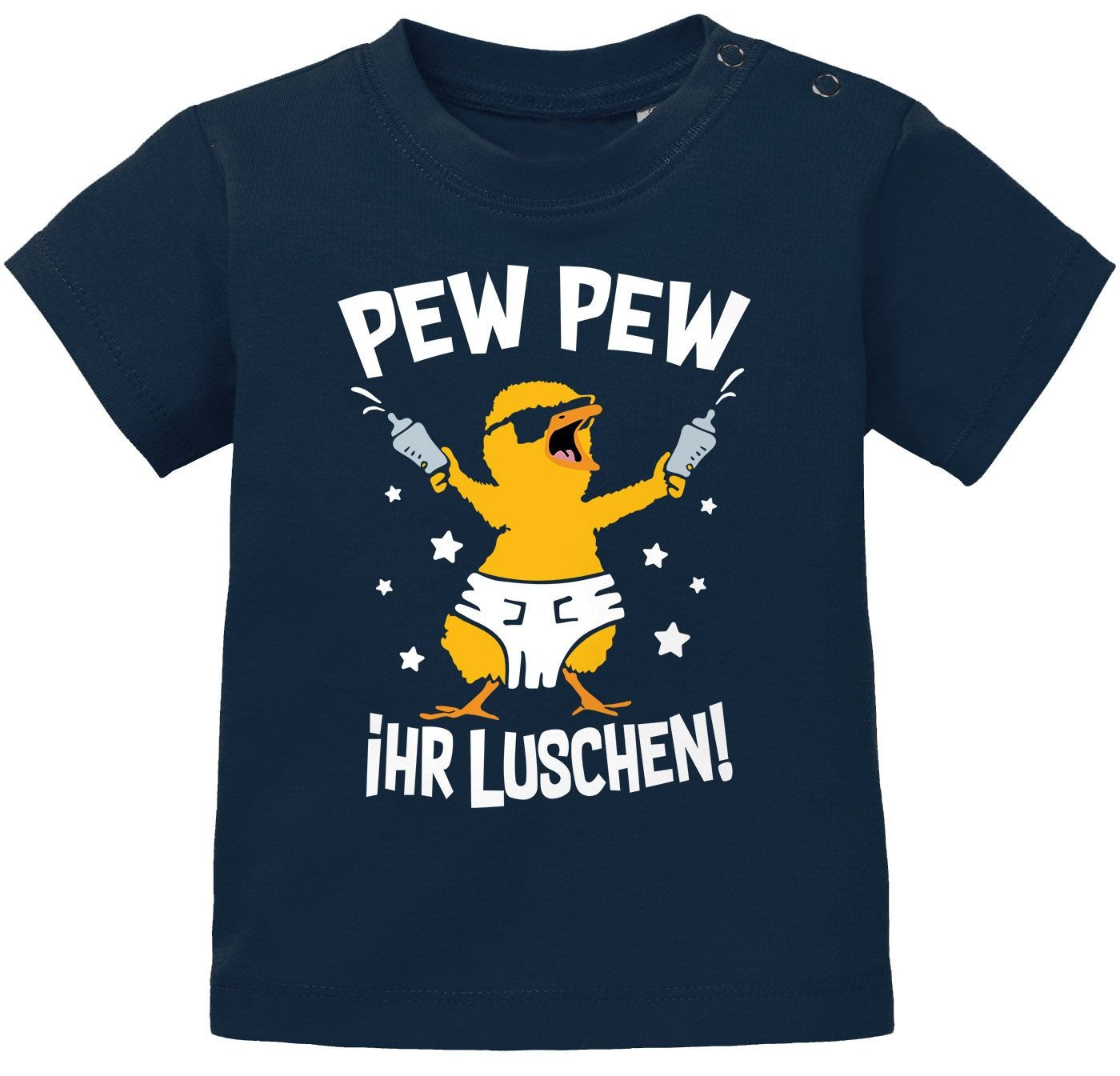 MoonWorks Print-Shirt Baby T-Shirt kurzarm Spruch lustig Küken Pew Pew ihr Luschen von MoonWorks