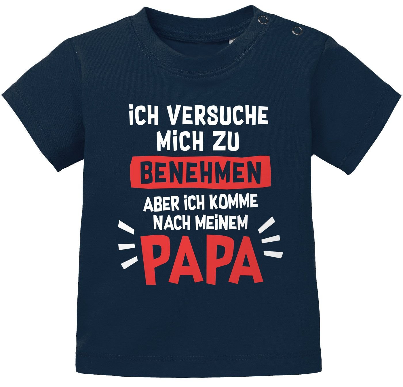 MoonWorks Print-Shirt Baby T-Shirt kurzarm bedruckt mit lustigem Papa-Spruch Ich versuche von MoonWorks