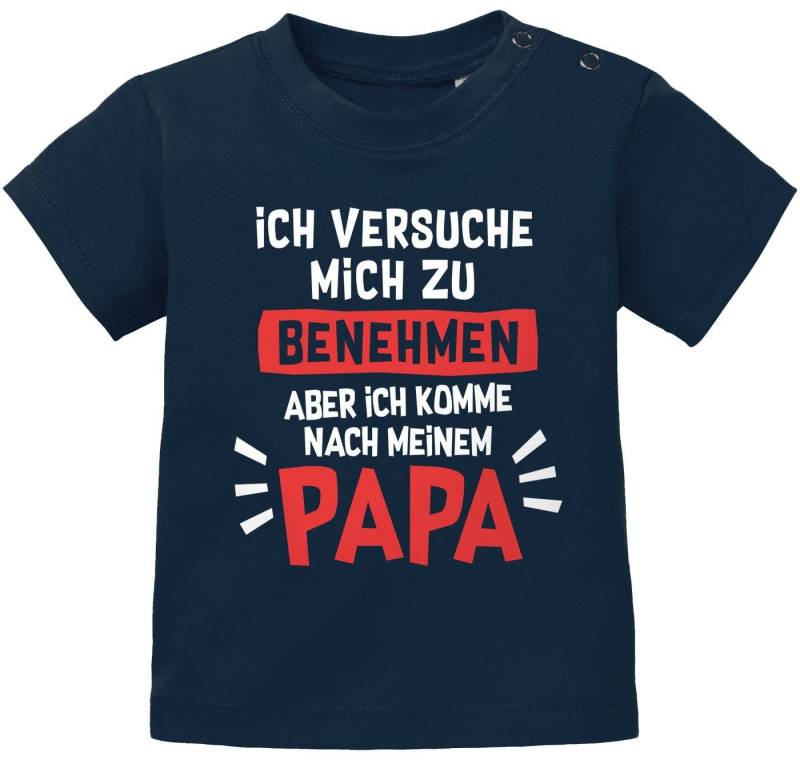 MoonWorks Print-Shirt Baby T-Shirt kurzarm bedruckt mit lustigem Papa-Spruch Ich versuche von MoonWorks