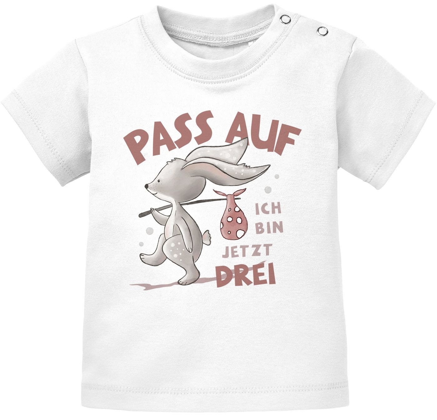 MoonWorks Print-Shirt Baby T-Shirt mit Spruch zum Geburtstag Ich bin jetzt Eins, Zwei von MoonWorks