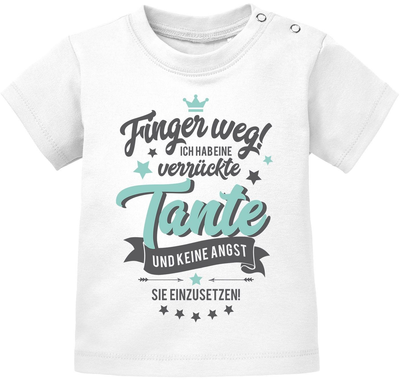 MoonWorks Print-Shirt Baby kurzarm T-Shirt Finger weg ich habe eine verrückte Tante Bio von MoonWorks