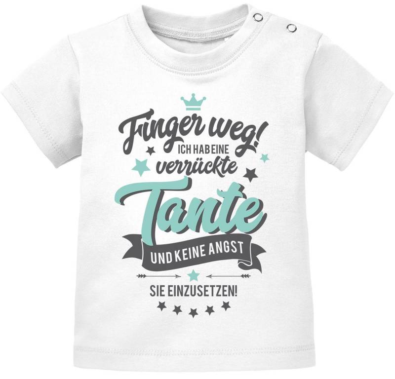 MoonWorks Print-Shirt Baby kurzarm T-Shirt Finger weg ich habe eine verrückte Tante Bio von MoonWorks