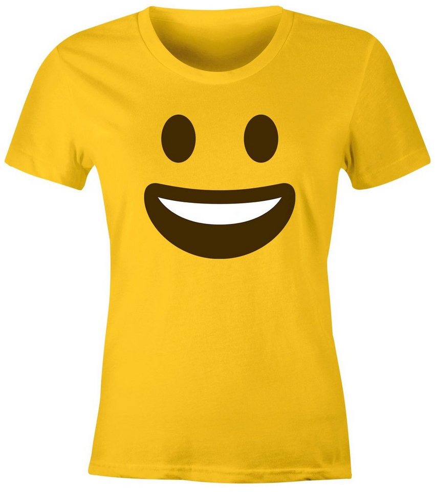 MoonWorks Print-Shirt Damen T-Shirt Emoticon Gruppenkostüm Fasching Karneval Junggesellenabschied JGA lustig Fun-Shirt Moonworks® mit Print von MoonWorks