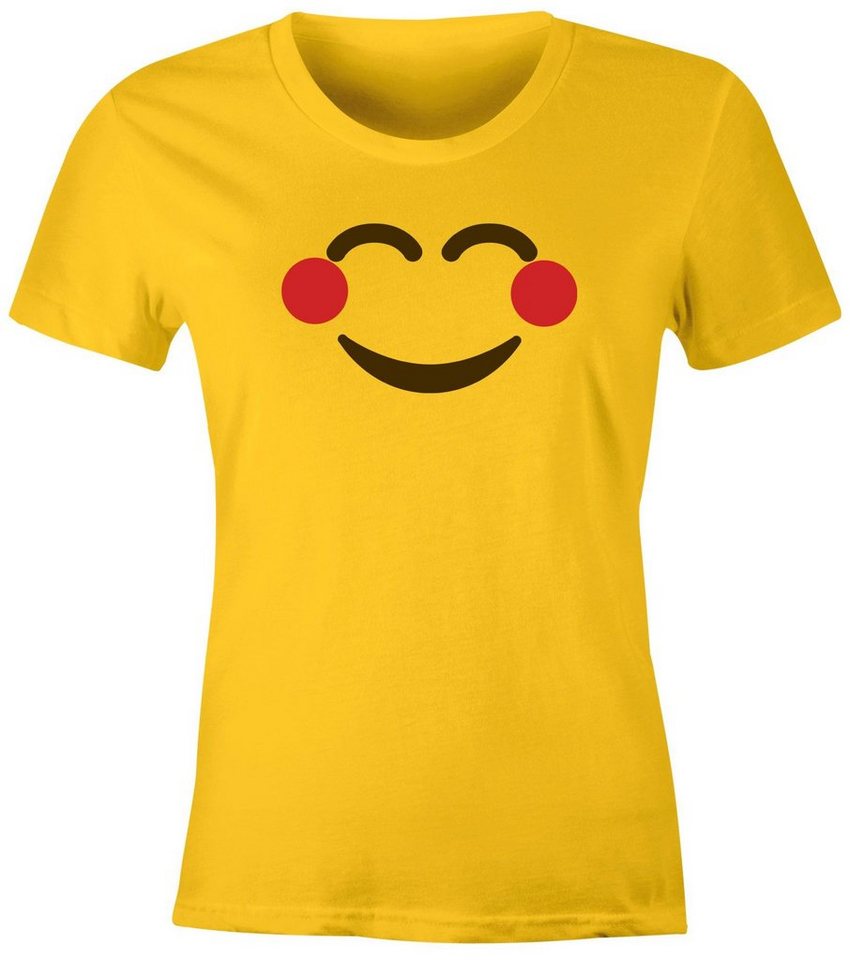 MoonWorks Print-Shirt Damen T-Shirt Emoticon Gruppenkostüm Fasching Karneval Junggesellenabschied JGA lustig Fun-Shirt Moonworks® mit Print von MoonWorks