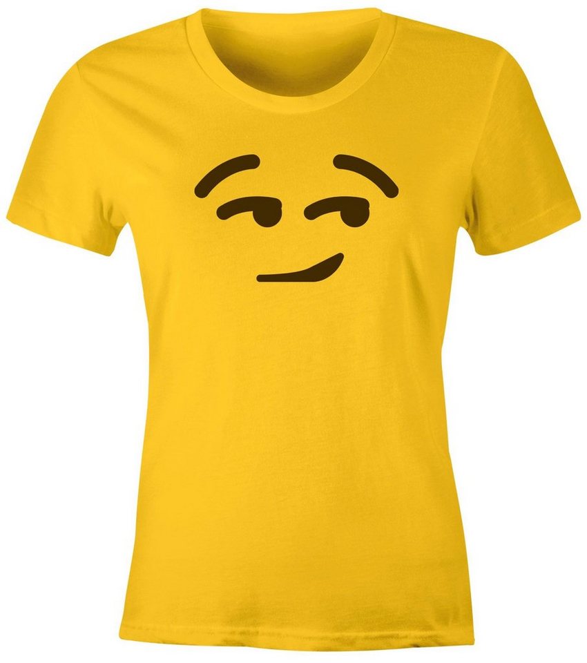 MoonWorks Print-Shirt Damen T-Shirt Emoticon Gruppenkostüm Fasching Karneval Junggesellenabschied JGA lustig Fun-Shirt Moonworks® mit Print von MoonWorks