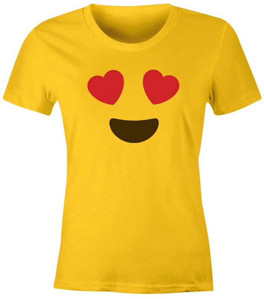 MoonWorks Print-Shirt Damen T-Shirt Emoticon Gruppenkostüm Fasching Karneval Junggesellenabschied JGA lustig Fun-Shirt Moonworks® mit Print von MoonWorks