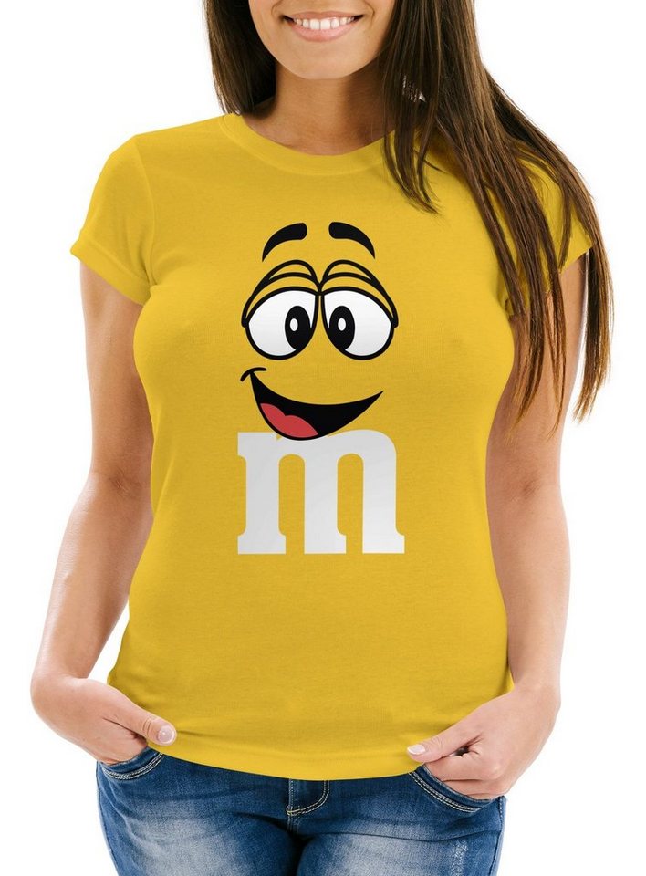 MoonWorks Print-Shirt Damen T-Shirt Fasching Karneval M Aufdruck Gruppen- Kostüm mit Print von MoonWorks