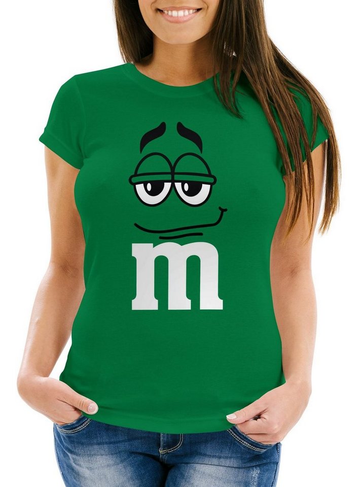 MoonWorks Print-Shirt Damen T-Shirt Fasching Karneval M Aufdruck Gruppen- Kostüm mit Print von MoonWorks