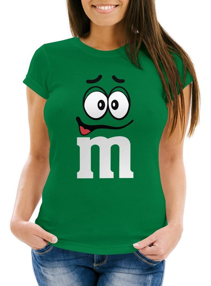 MoonWorks Print-Shirt Damen T-Shirt Fasching Karneval M Aufdruck Gruppen- Kostüm mit Print von MoonWorks