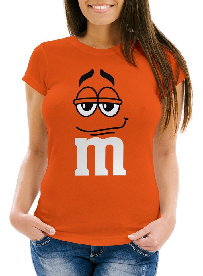 MoonWorks Print-Shirt Damen T-Shirt Fasching Karneval M Aufdruck Gruppen- Kostüm mit Print von MoonWorks