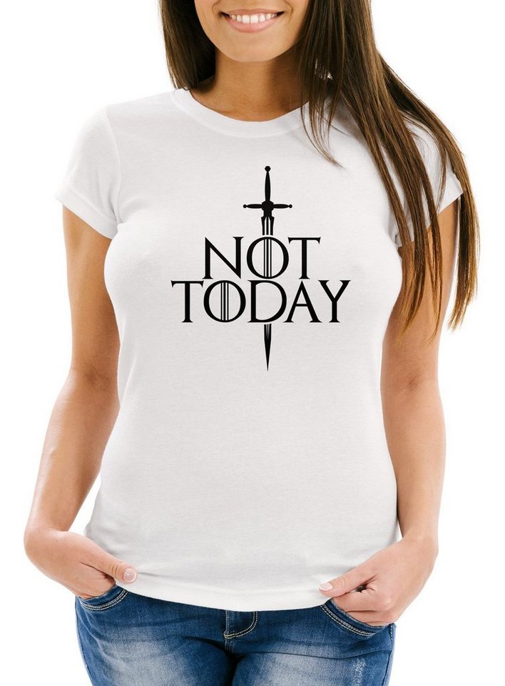 MoonWorks Print-Shirt Damen T-Shirt Not Today lustige Sprüche Serie Zitat Frauen Fun-Shirt Moonworks® mit Print von MoonWorks