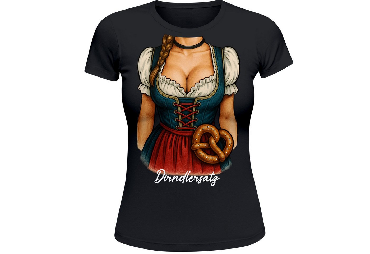 MoonWorks Print-Shirt Damen T-Shirt für das Oktoberfest Dirndl Ersatz Tracht Fun-Shirt mit Print von MoonWorks