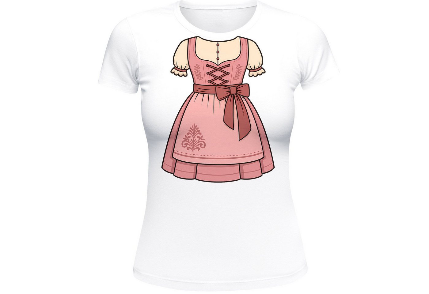 MoonWorks Print-Shirt Damen T-Shirt für das Oktoberfest Fake Dirndl Fun-Shirt Trachtenshirt mit Print von MoonWorks
