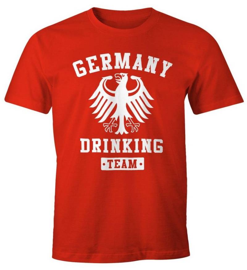 Print-Shirt Deutschland Herren T-Shirt Germany Drinking Team Bier Adler Fun-Shirt Moonworks® mit Print von MoonWorks