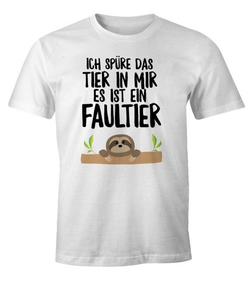 MoonWorks Print-Shirt Faultier Herren T-Shirt Ich spüre das Tier in mir, es ist ein mit Print von MoonWorks