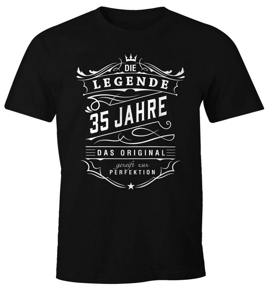 MoonWorks Print-Shirt Herren Geschenk T-Shirt Geburtstag Die Legende 30-80 Jahre Moonworks® mit Print von MoonWorks