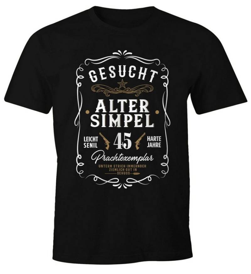 MoonWorks Print-Shirt Herren Geschenk T-Shirt Geburtstag Gesucht Alter Simpel Wanted 30-80 Jahre Western Moonworks® mit Print von MoonWorks