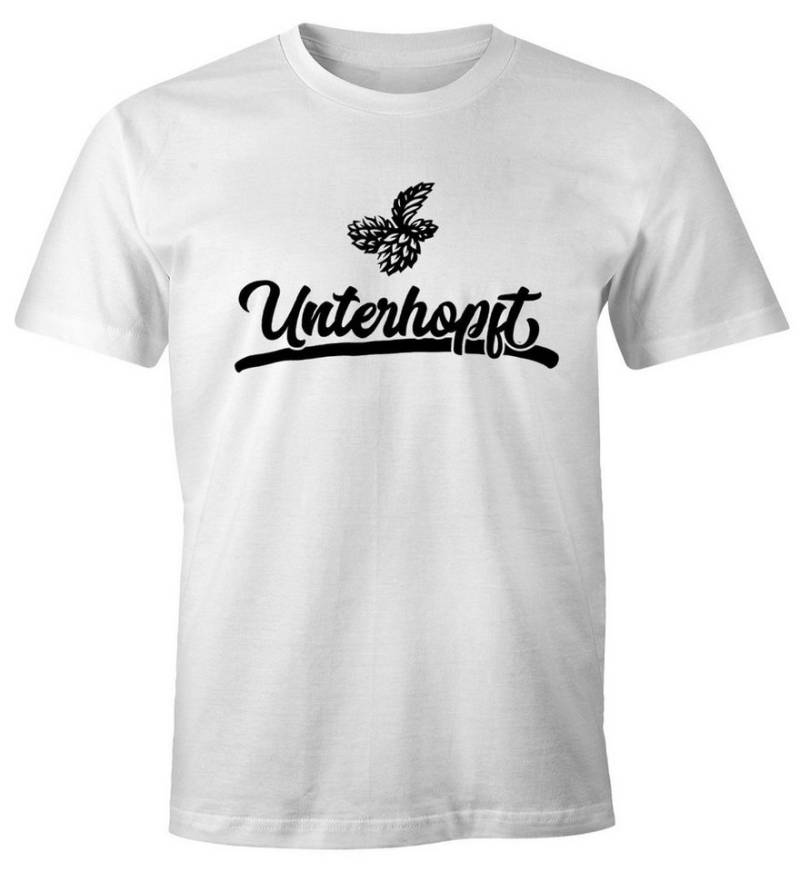 MoonWorks Print-Shirt Herren Party T-Shirt Unterhopft Bier Fun-Shirt mit Print von MoonWorks