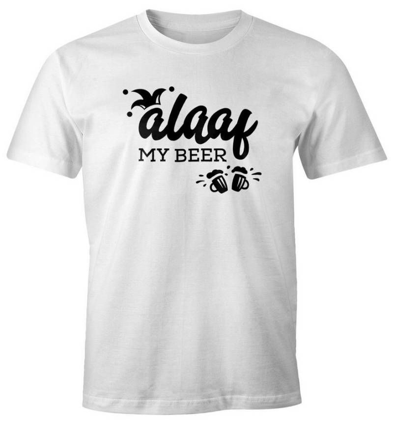 MoonWorks Print-Shirt Herren T-Shirt Alaaf My beer Wortspiel Fasching Fastnacht Kostüm Karneval Verkleidung lustig Fun-Shirt Faschings-Shirt Moonworks® mit Print von MoonWorks