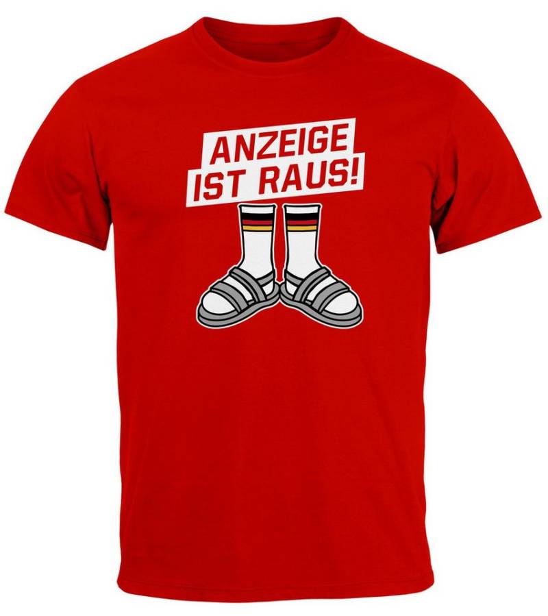 MoonWorks Print-Shirt Herren T-Shirt Alman Anzeige ist raus Meme Witz Deutschland Parodie mit Print von MoonWorks