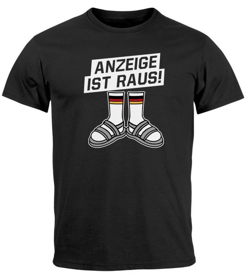 MoonWorks Print-Shirt Herren T-Shirt Alman Anzeige ist raus Meme Witz Deutschland Parodie mit Print von MoonWorks