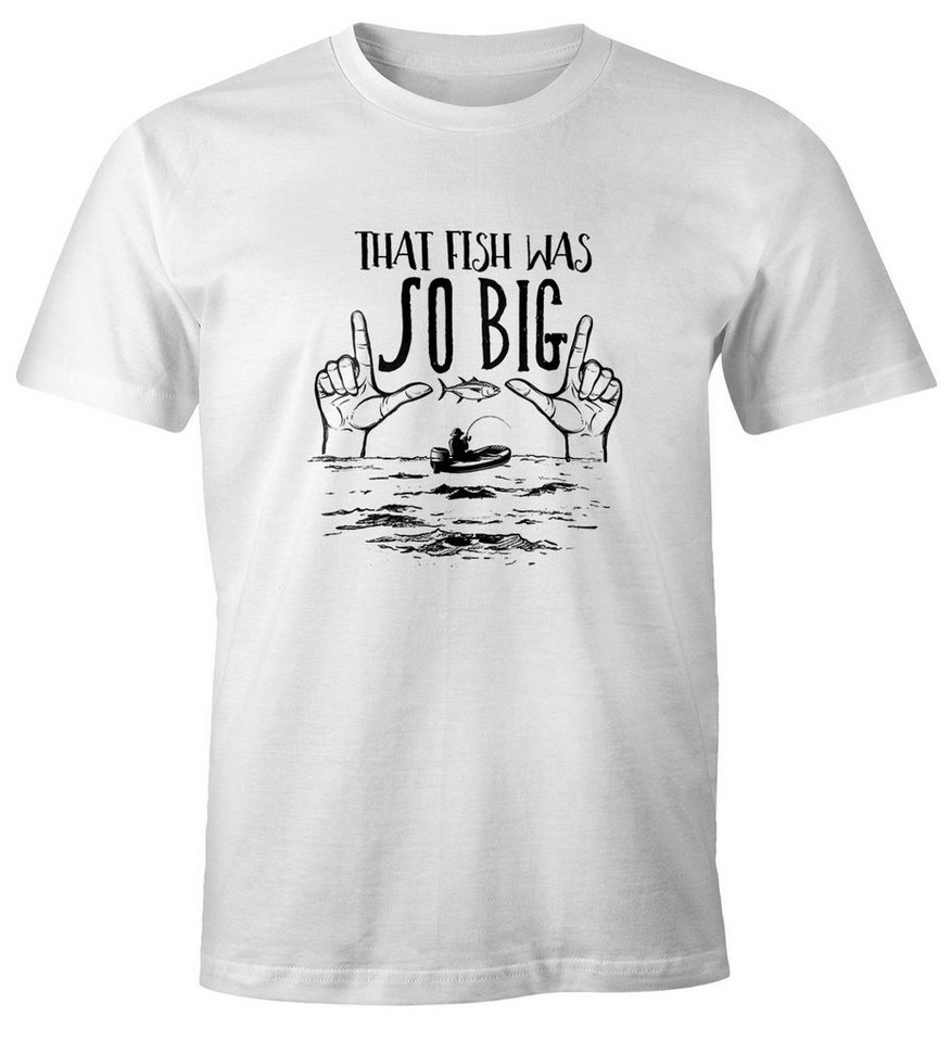 MoonWorks Print-Shirt Herren T-Shirt Angler-Shirt That fish was so big Moonworks® mit Print von MoonWorks