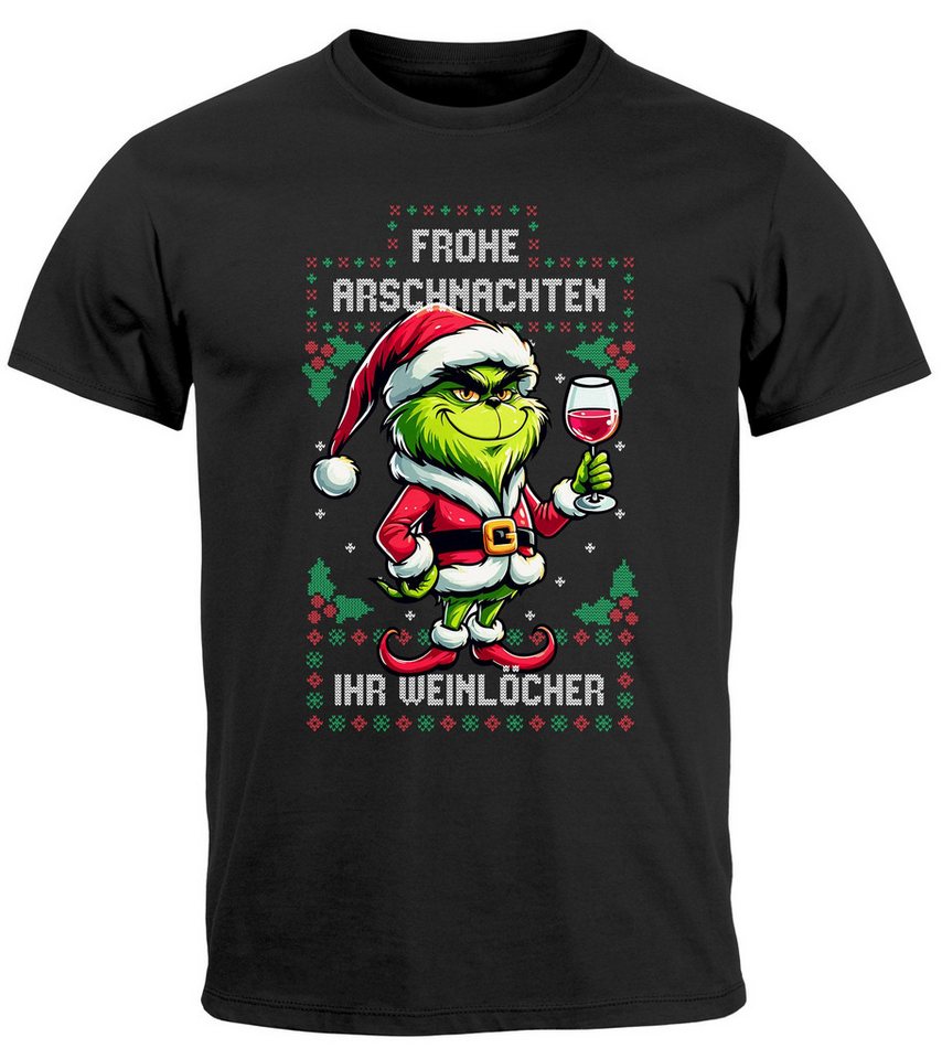 MoonWorks Print-Shirt Herren T-Shirt Anti-Weihnachten Grinch Weihnachtsmuffel Frohe mit Print von MoonWorks
