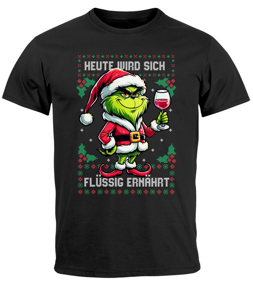 MoonWorks Print-Shirt Herren T-Shirt Anti-Weihnachten Grinch Weihnachtsmuffel Heute wird mit Print von MoonWorks