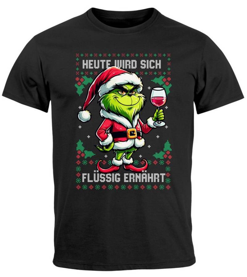MoonWorks Print-Shirt Herren T-Shirt Anti-Weihnachten Grinch Weihnachtsmuffel Heute wird mit Print von MoonWorks