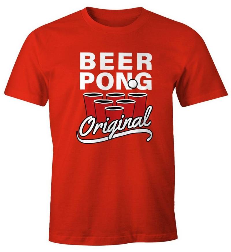 MoonWorks Print-Shirt Herren T-Shirt Beer Pong Original Bier Fun-Shirt mit Print von MoonWorks