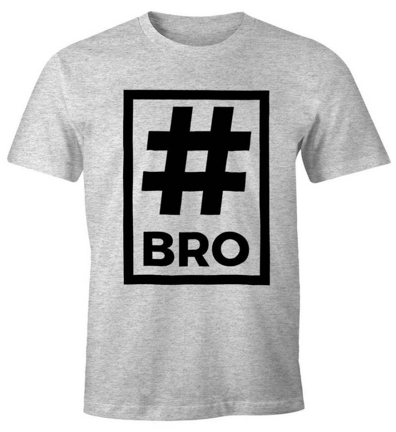 MoonWorks Print-Shirt Herren T-Shirt Bro Brother Hashtag mit Print von MoonWorks