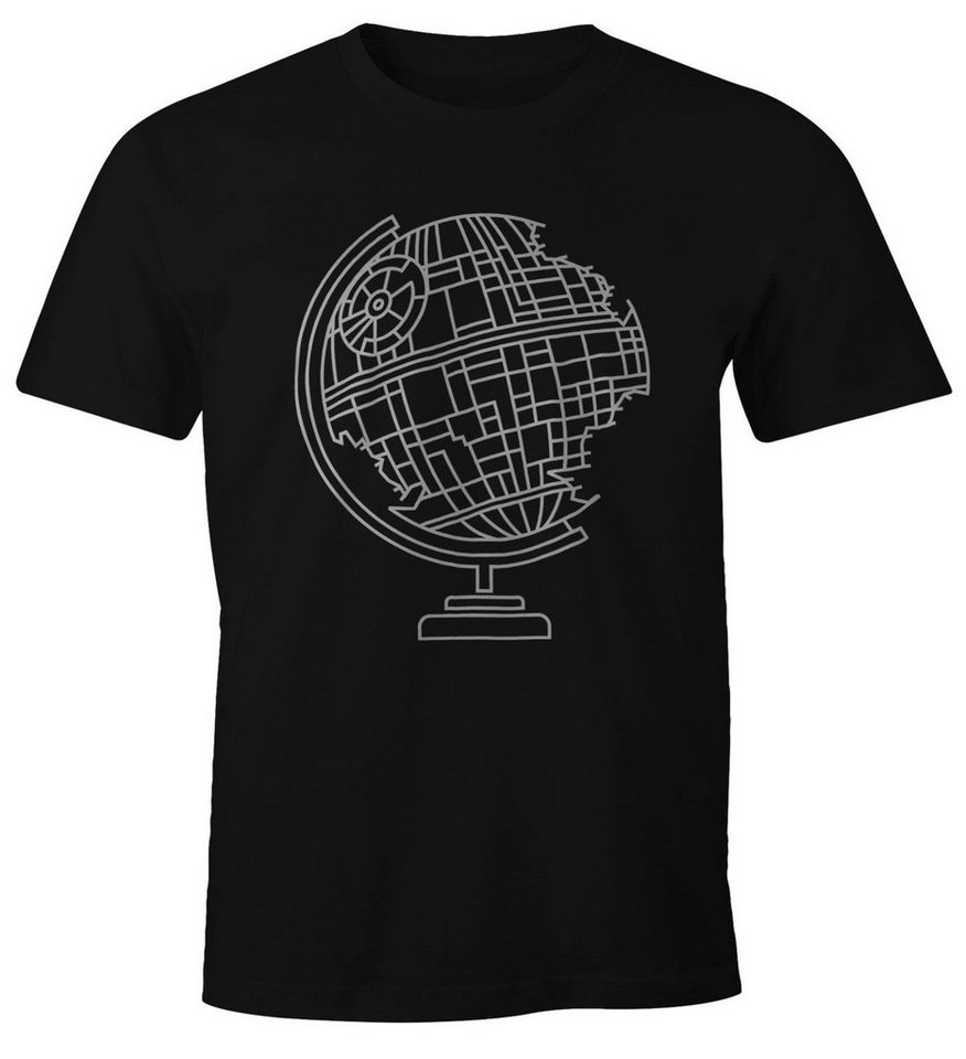 MoonWorks Print-Shirt Herren T-Shirt Death Globe Todes-Stern Globus Fun-Shirt Moonworks® mit Print von MoonWorks