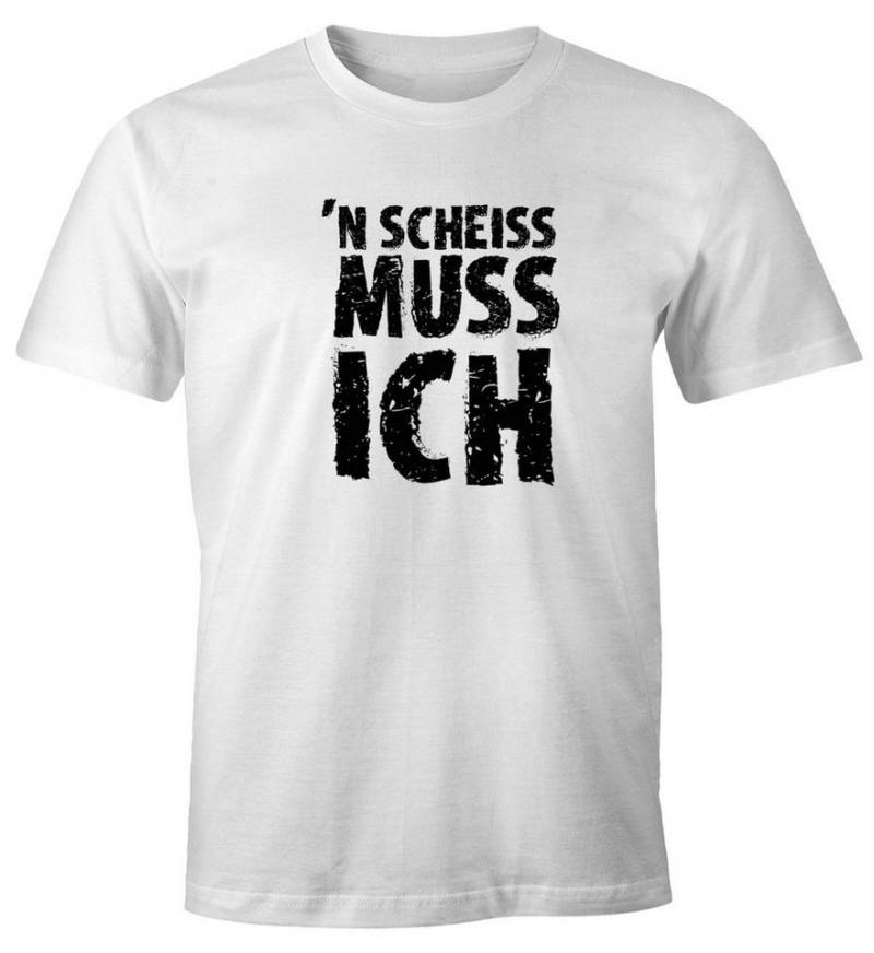 MoonWorks Print-Shirt Herren T-Shirt Einen Scheiß muß ich FunShirt Spruch-Shirt mit Print von MoonWorks
