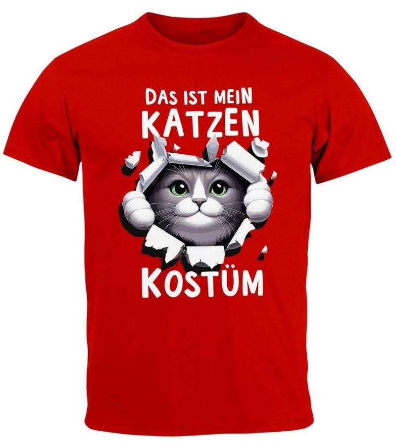 MoonWorks Print-Shirt Herren T-Shirt Fasching Karneval Katze Kostüm-Ersatz Verkleidung Last mit Print von MoonWorks