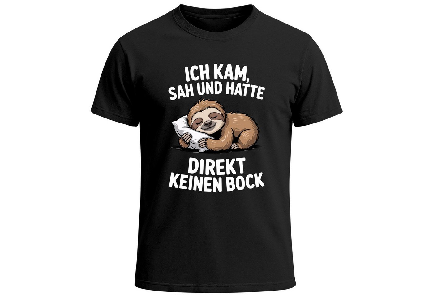 MoonWorks Print-Shirt Herren T-Shirt Faultier Spruch Ich kam sah und hatte direkt kein Bock mit Print von MoonWorks