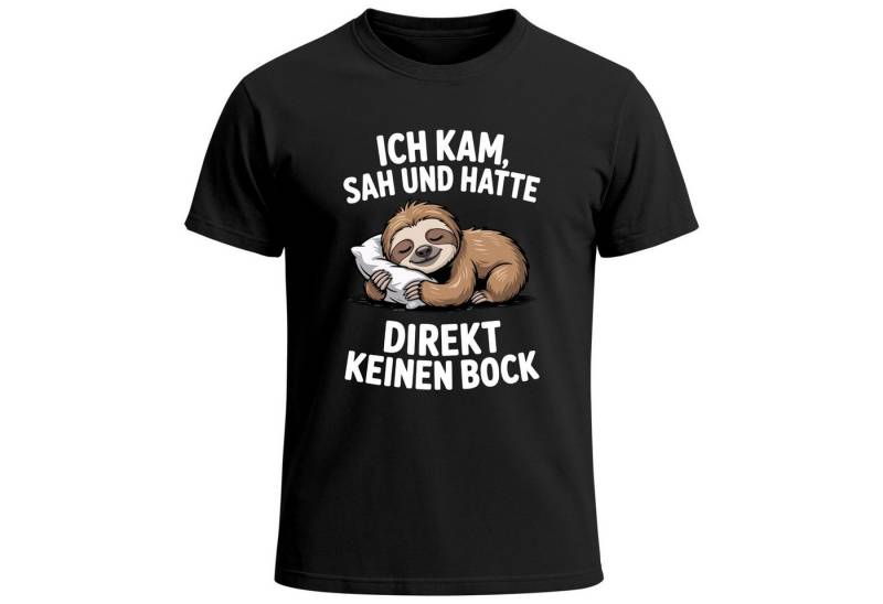 MoonWorks Print-Shirt Herren T-Shirt Faultier Spruch Ich kam sah und hatte direkt kein Bock mit Print von MoonWorks