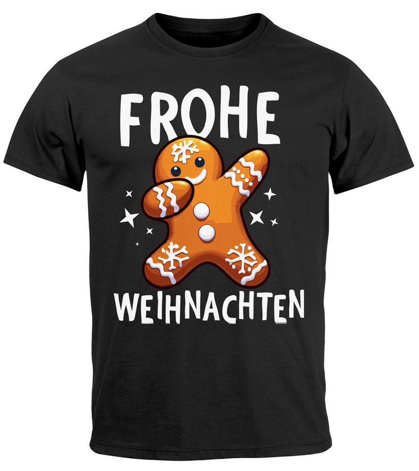 MoonWorks Print-Shirt Herren T-Shirt Frohe Weihnachten Lustig Weihnachtsshirt Dabbing mit Print von MoonWorks