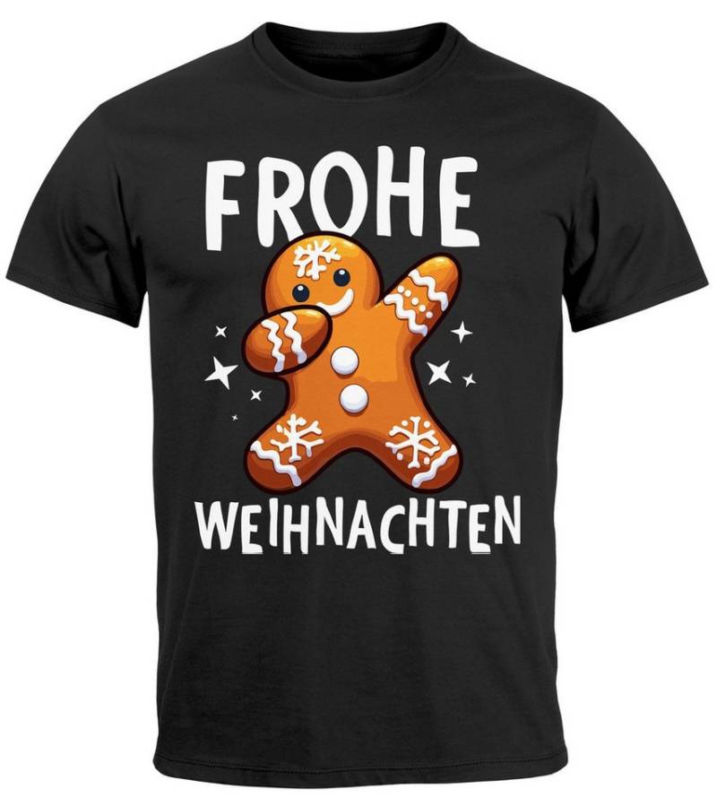 MoonWorks Print-Shirt Herren T-Shirt Frohe Weihnachten Lustig Weihnachtsshirt Dabbing mit Print von MoonWorks