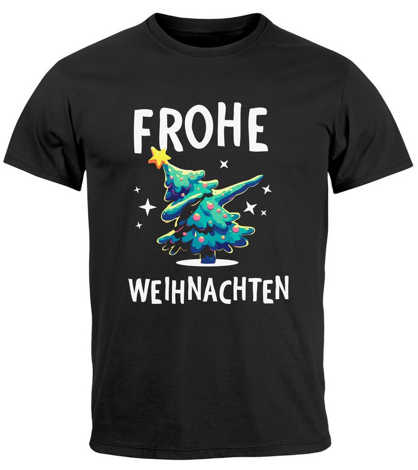 MoonWorks Print-Shirt Herren T-Shirt Frohe Weihnachten Lustig Weihnachtsshirt Dabbing mit Print von MoonWorks