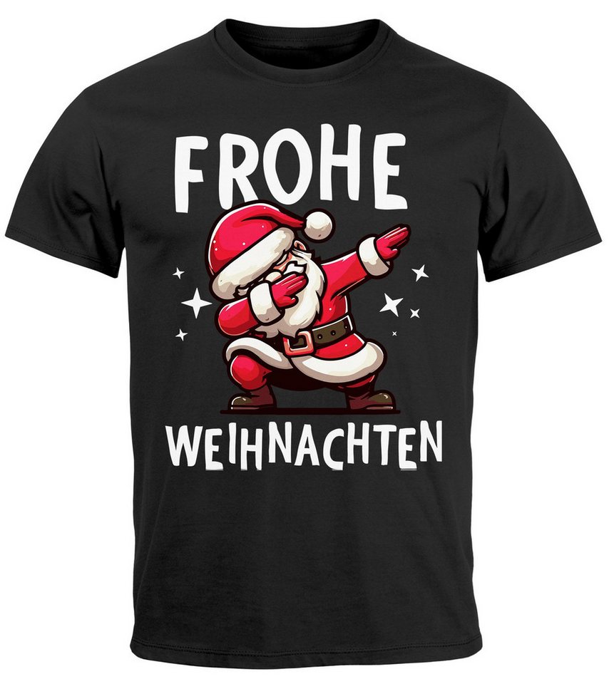MoonWorks Print-Shirt Herren T-Shirt Frohe Weihnachten Lustig Weihnachtsshirt Dabbing mit Print von MoonWorks