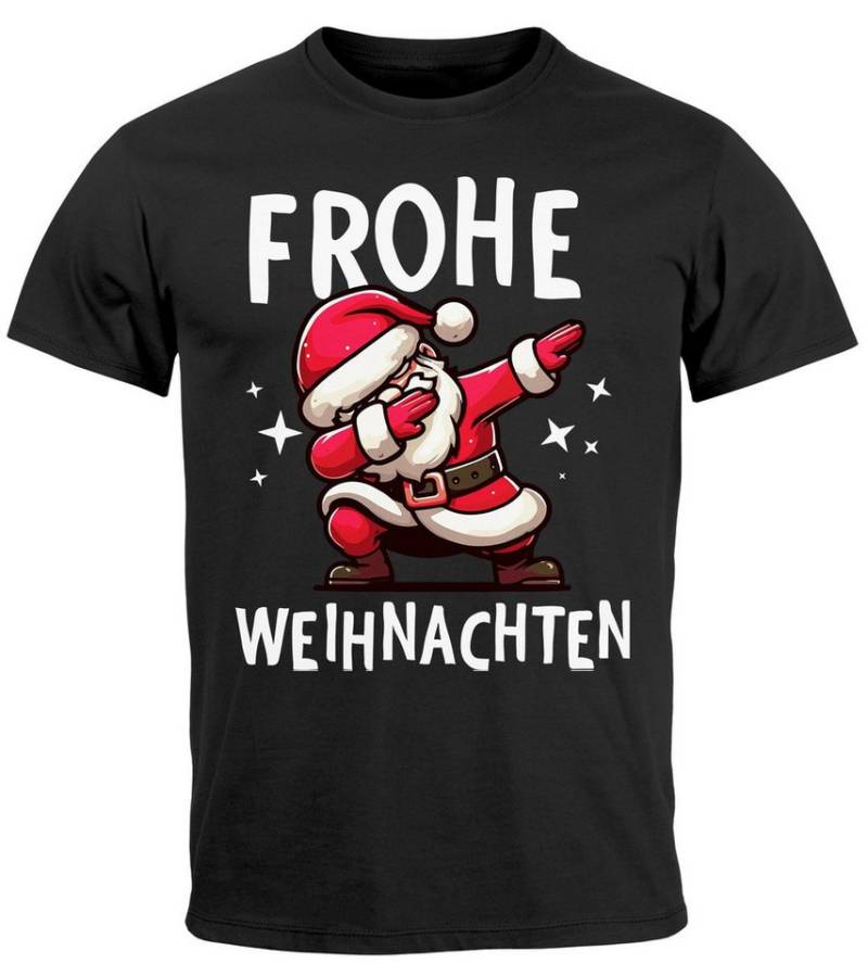 MoonWorks Print-Shirt Herren T-Shirt Frohe Weihnachten Lustig Weihnachtsshirt Dabbing mit Print von MoonWorks