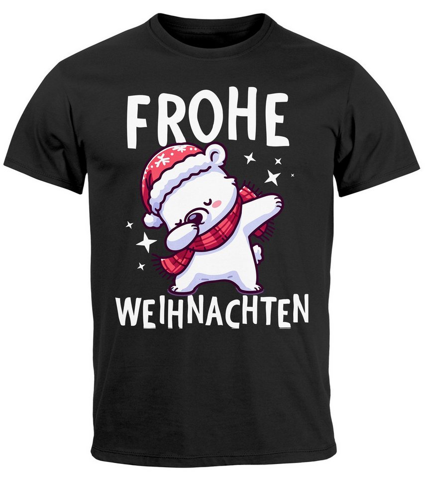MoonWorks Print-Shirt Herren T-Shirt Frohe Weihnachten Lustig Weihnachtsshirt Dabbing mit Print von MoonWorks