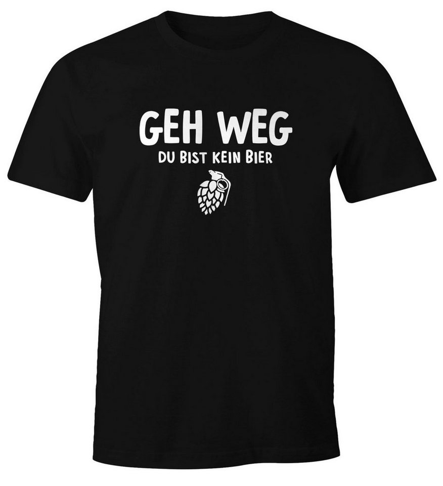 MoonWorks Print-Shirt Herren T-Shirt Geh weg du bist kein Bier Fun-Shirt Bier-Granate Spruch Party-Shirt Festival Moonworks® mit Print von MoonWorks