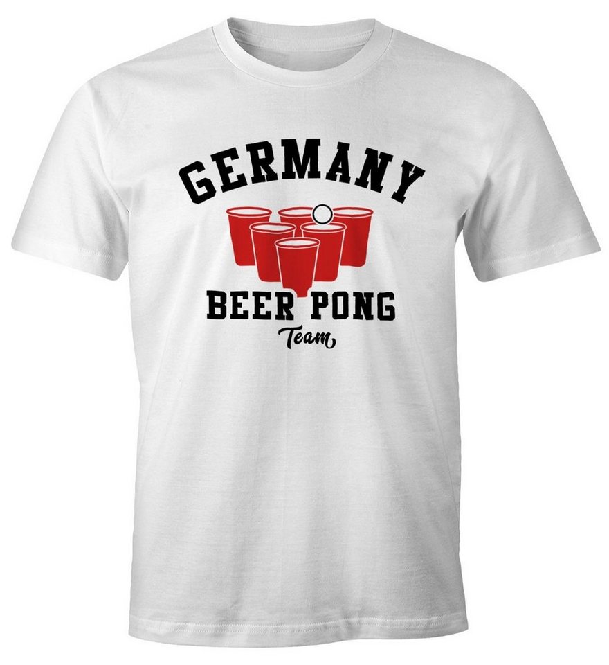 MoonWorks Print-Shirt Herren T-Shirt Germany Beer Pong Team Bier Fun-Shirt mit Print von MoonWorks