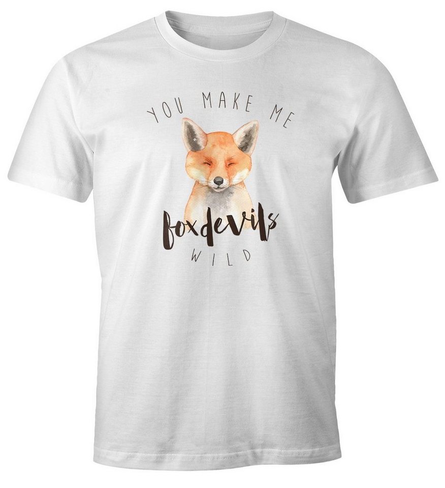 MoonWorks Print-Shirt Herren T-Shirt Gescenk You make me fox devils wild Liebe Denglisch Spruch Love Quote lustig verliebt Freund Freundin Moonworks® mit Print von MoonWorks