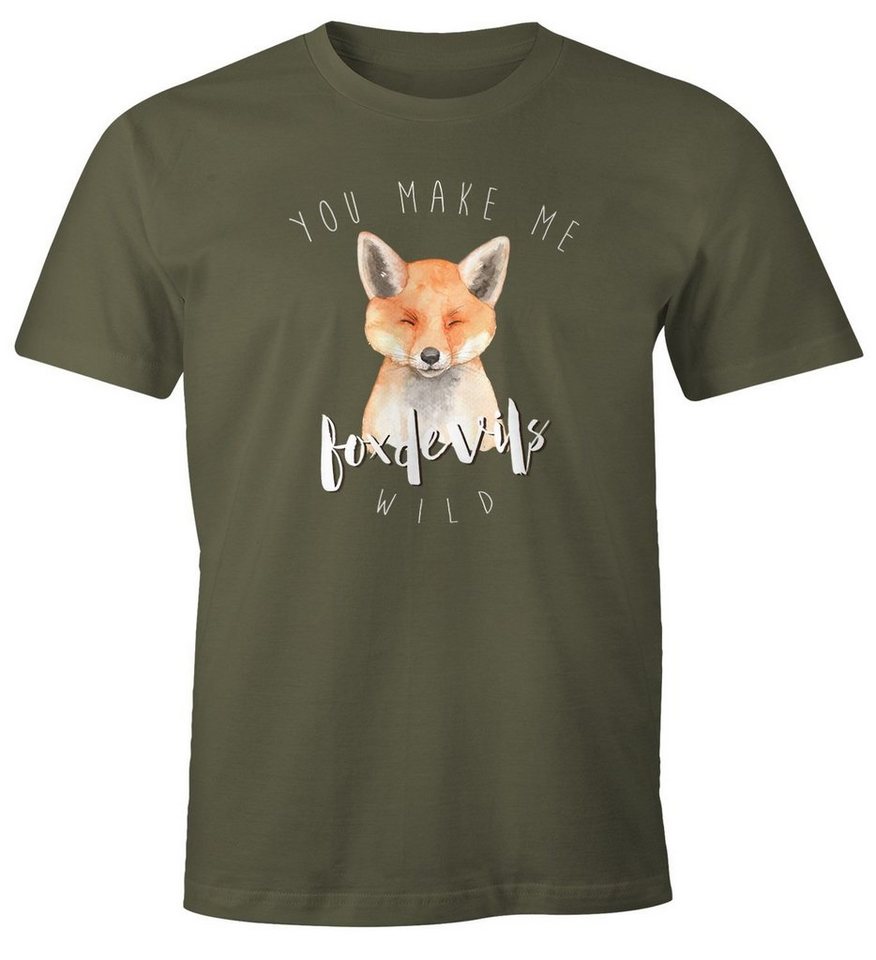 MoonWorks Print-Shirt Herren T-Shirt Gescenk You make me fox devils wild Liebe Spruch Love mit Print von MoonWorks