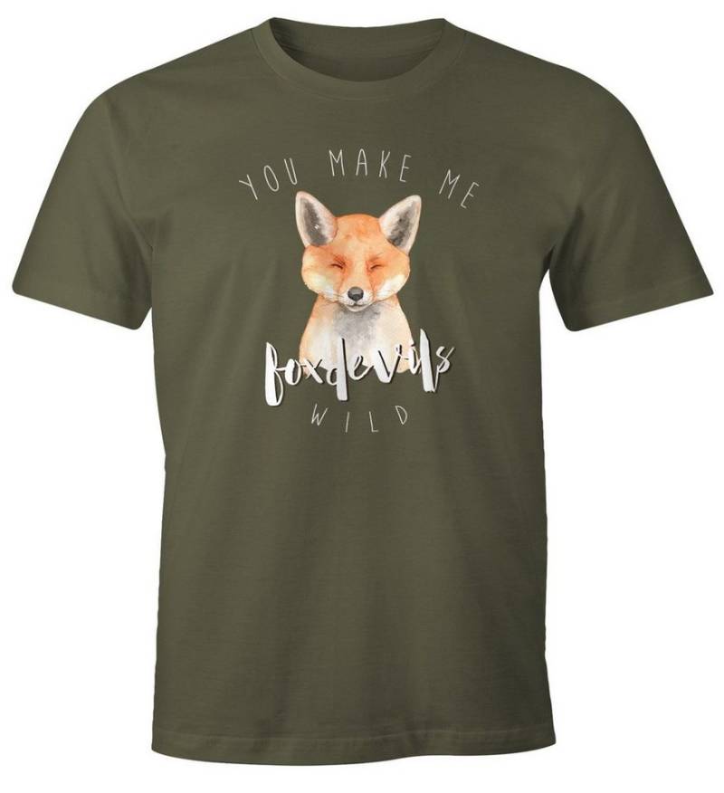 MoonWorks Print-Shirt Herren T-Shirt Gescenk You make me fox devils wild Liebe Spruch Love mit Print von MoonWorks