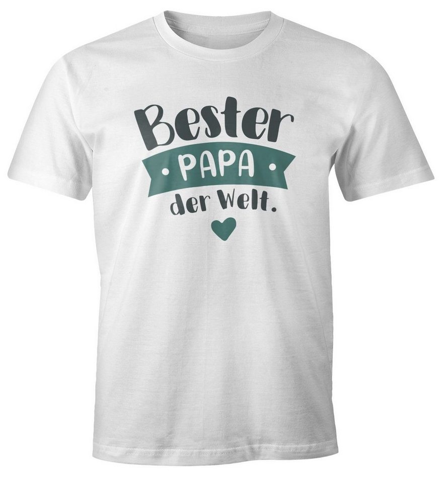 MoonWorks Print-Shirt Herren T-Shirt Geschenk Papa Väter Aufdruck Spruch Bester Papa der Welt Danke sagen Moonworks® mit Print von MoonWorks