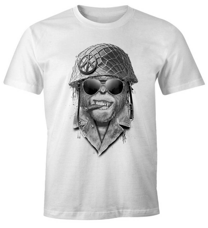 MoonWorks Print-Shirt Herren T-Shirt Gorilla Helmet Fun-Shirt mit Print von MoonWorks
